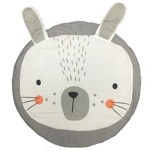 Baby Playtime Mat - Cute Animal Design - 100% Cotton