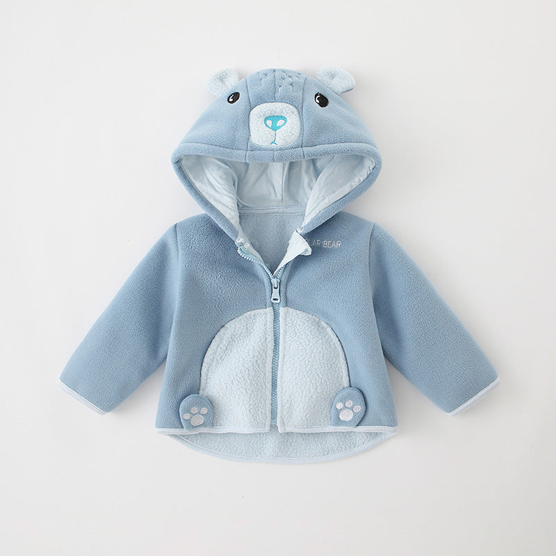 Baby Girls or Boys Snuggly Warm Fleecy Lined Winter Hooded Jacket