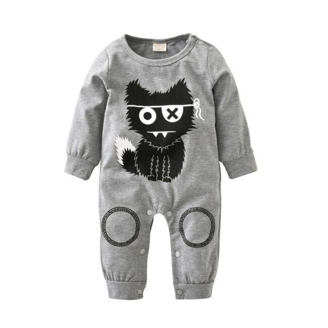 Baby Girl's or Boy's Cool Cats Long Sleeved Cotton Romper