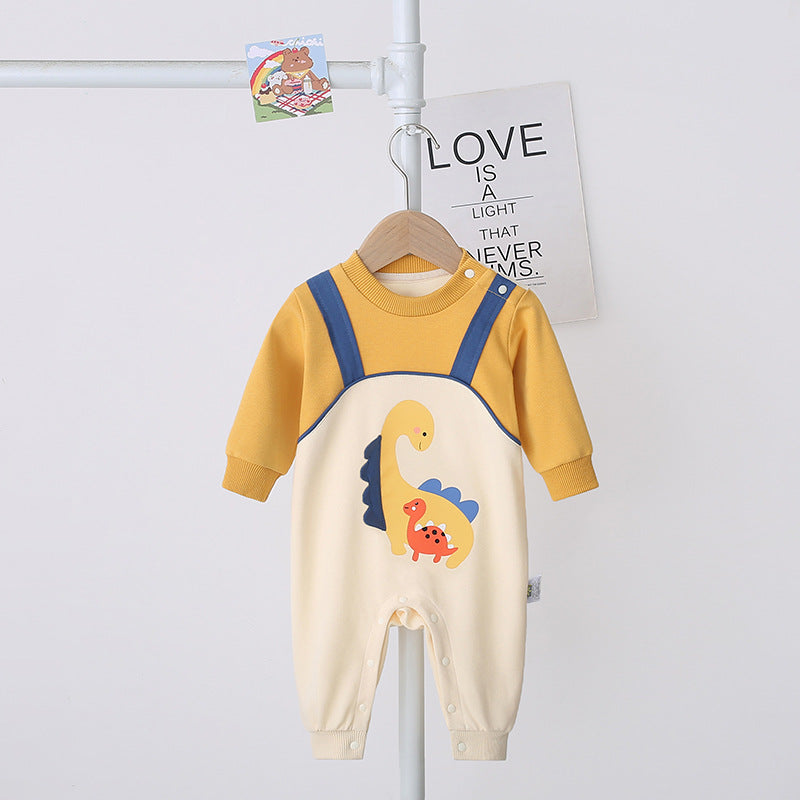 Baby Girl's or Boy's Cute Dinosaur Long Sleeved Onesie