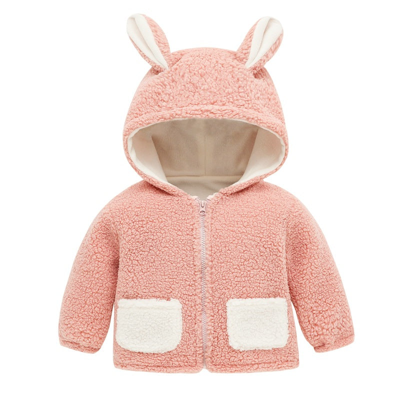 Baby Girls or Boys Snuggly Warm Fleecy Lined Winter Hooded Jacket