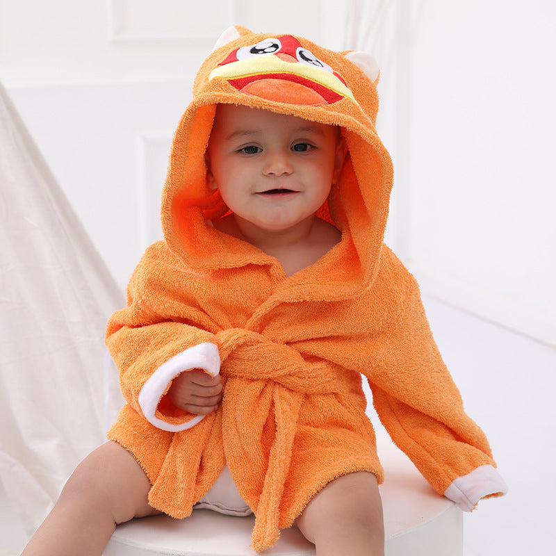 Baby's Bathrobe - Hooded Animal Design - 100% Cotton