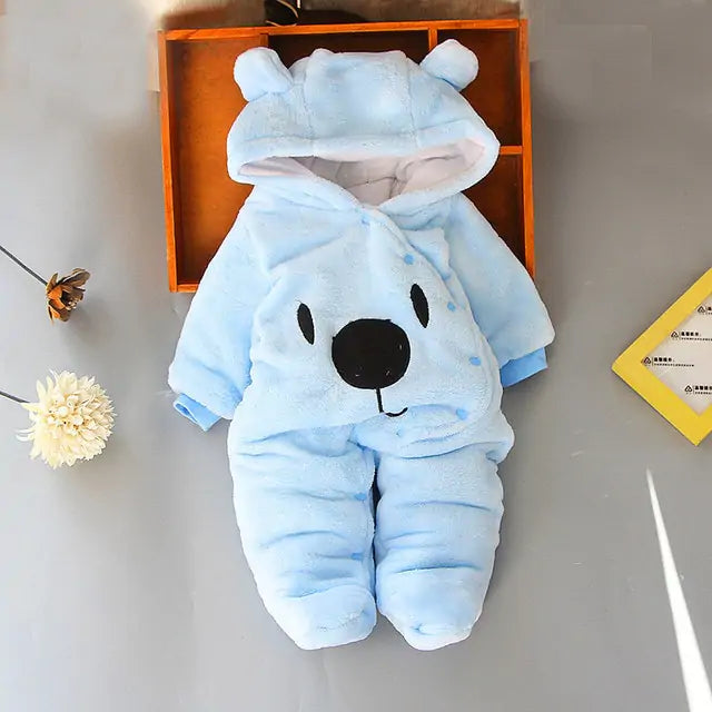 Baby Girl's or Boy's Winter Onesie - 100% Cotton Bodysuit
