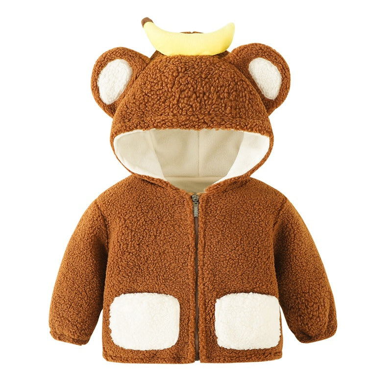 Baby Girls or Boys Snuggly Warm Fleecy Lined Winter Hooded Jacket