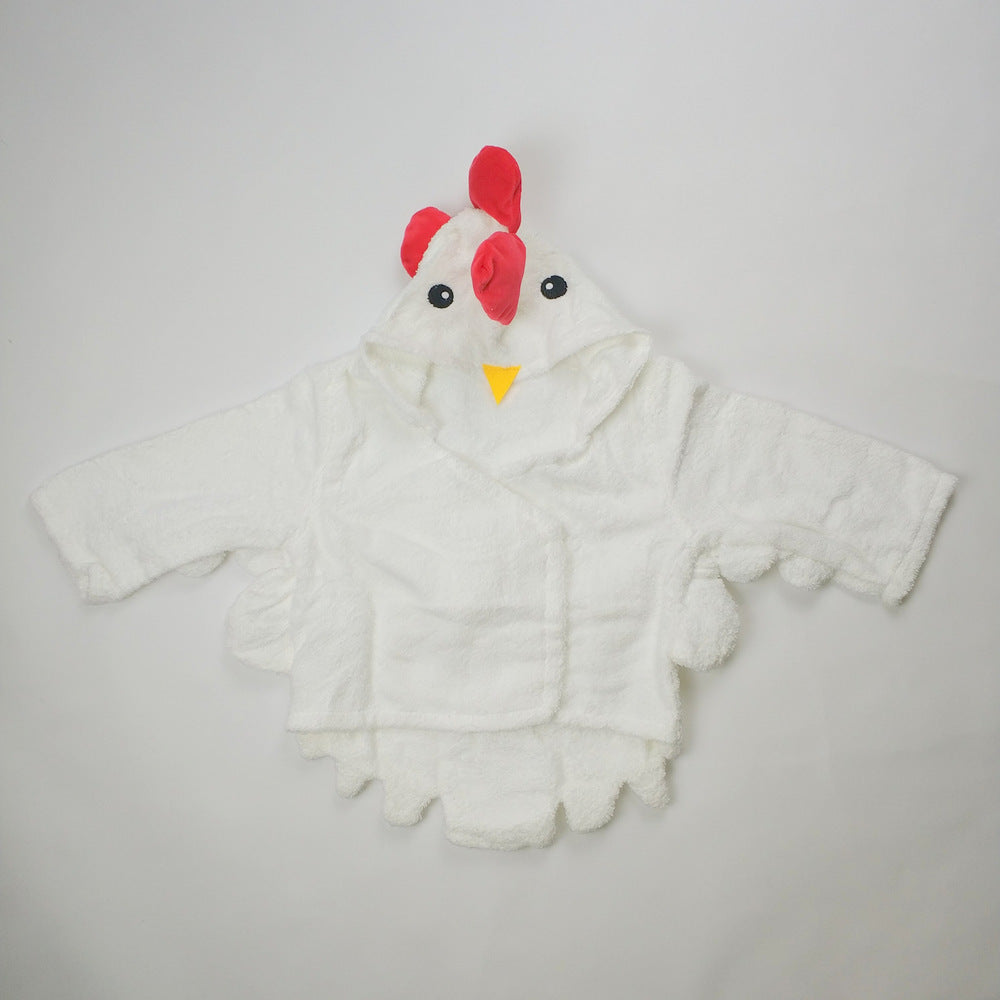 Baby's Bathrobe - Hooded Animal Design - 100% Cotton