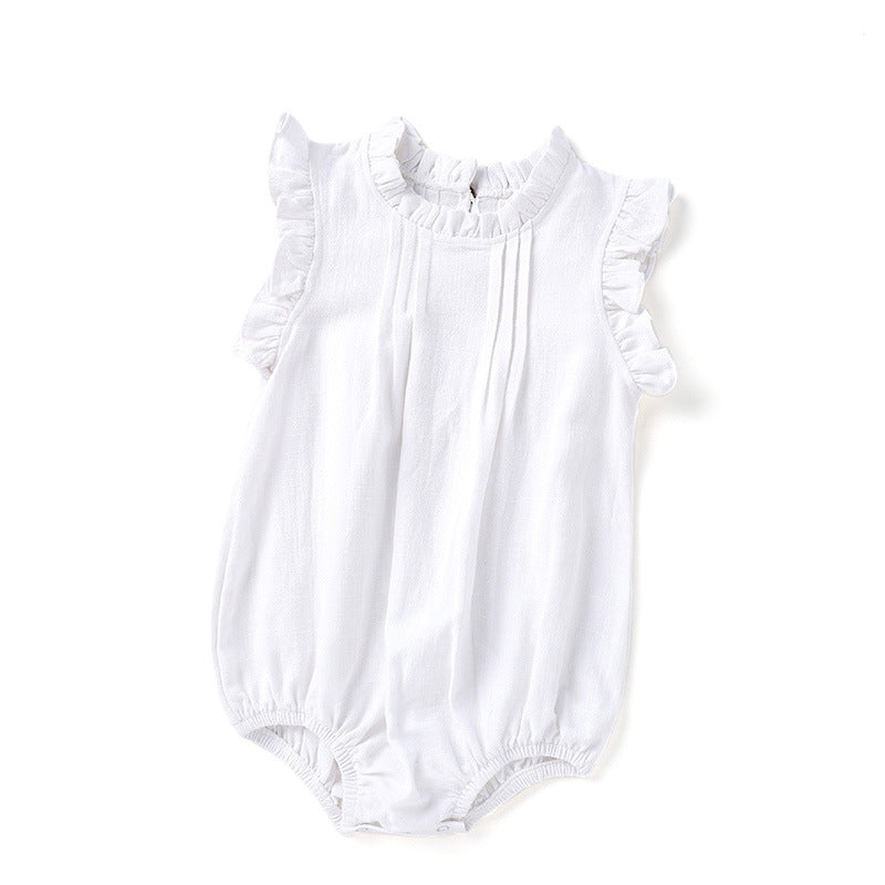 Baby Girl's Summer Linen Breathable Romper