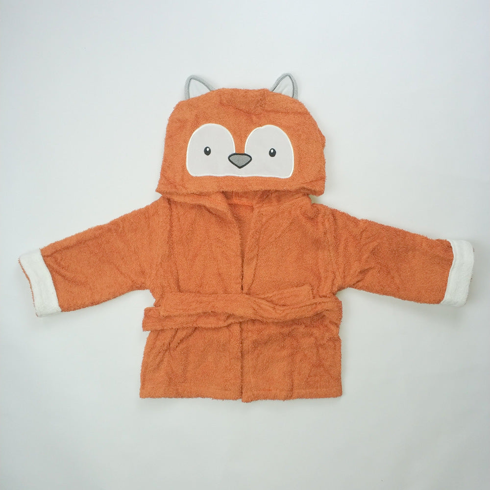 Baby's Bathrobe - Hooded Animal Design - 100% Cotton