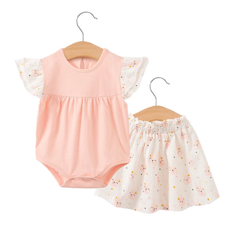 Baby Girl's Pink Princess Cotton Romper