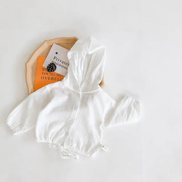 Baby Girl's Outfit - Fashion Hooded Button-Up Jacket - 100% Cotton