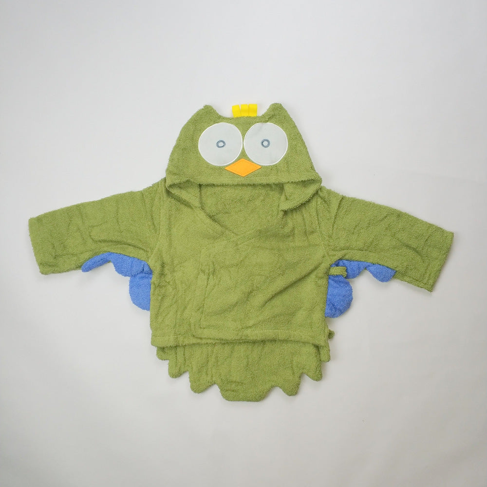 Baby's Bathrobe - Hooded Animal Design - 100% Cotton