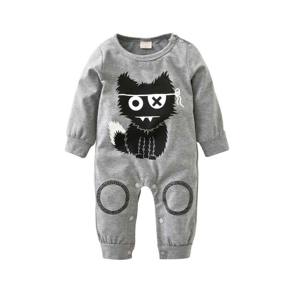 Baby Girl's or Boy's Cool Cats Long Sleeved Cotton Romper