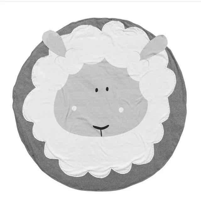 Baby Playtime Mat - Cute Animal Design - 100% Cotton