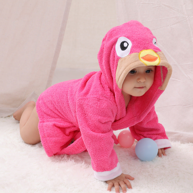 Baby's Bathrobe - Hooded Animal Design - 100% Cotton