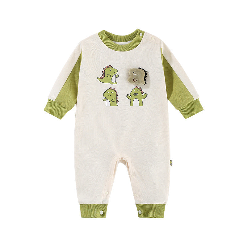 Baby Girl's or Boy's Dinosaur Long-Sleeved Jumpsuit