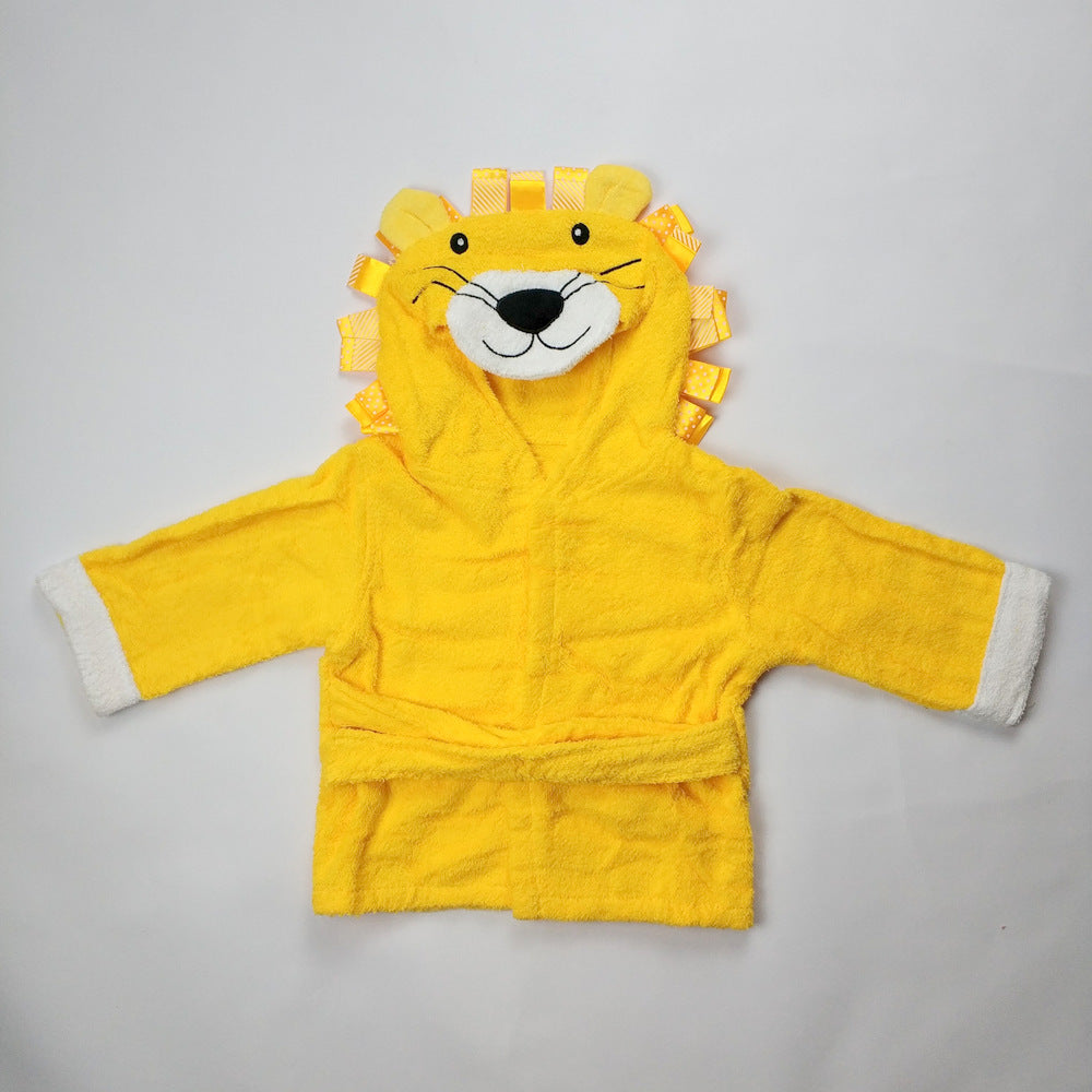 Baby's Bathrobe - Hooded Animal Design - 100% Cotton