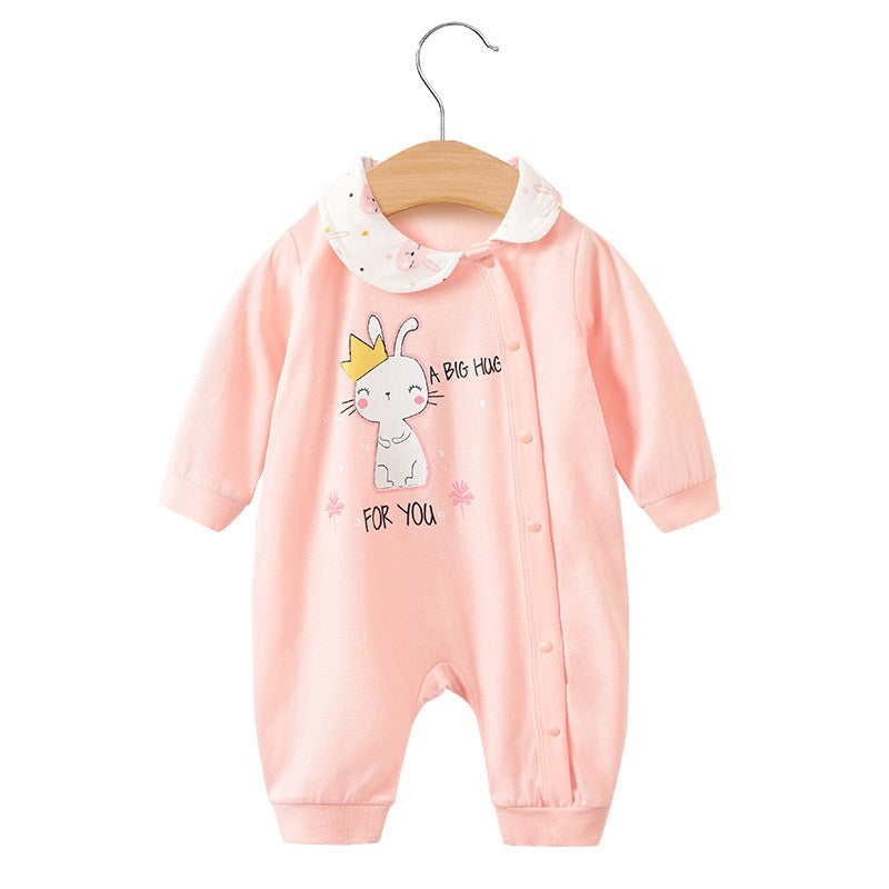 Baby Girl's Pink Princess Cotton Romper