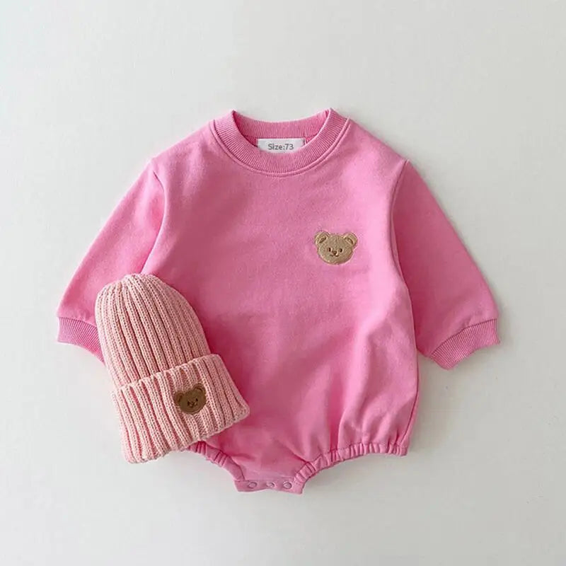 Baby Girl's or Boy's Long Sleeve Onesie - Terry Cotton