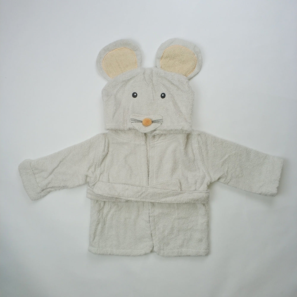 Baby's Bathrobe - Hooded Animal Design - 100% Cotton