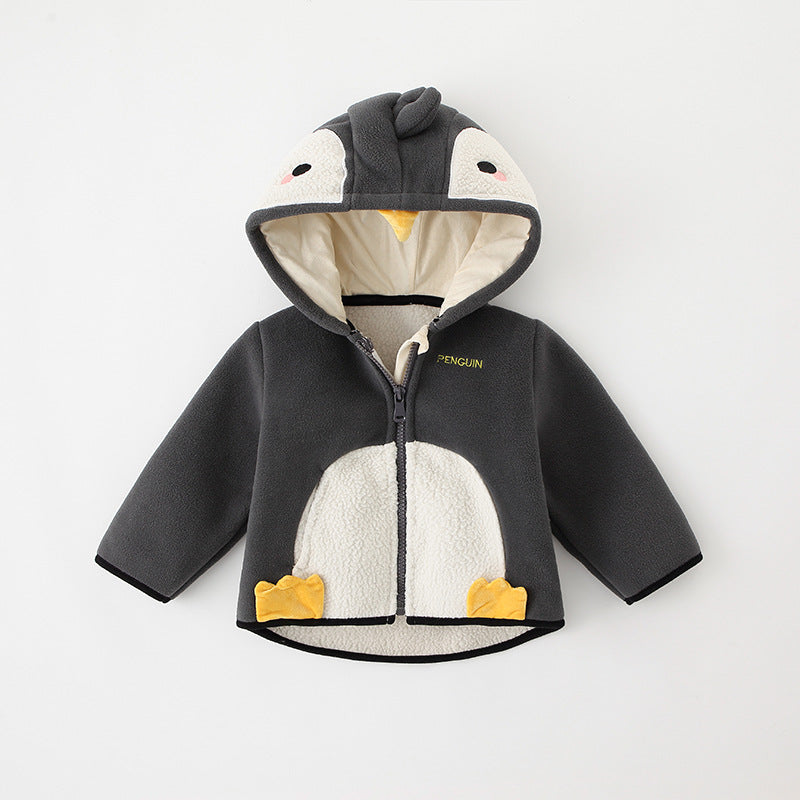 Baby Girls or Boys Snuggly Warm Fleecy Lined Winter Hooded Jacket