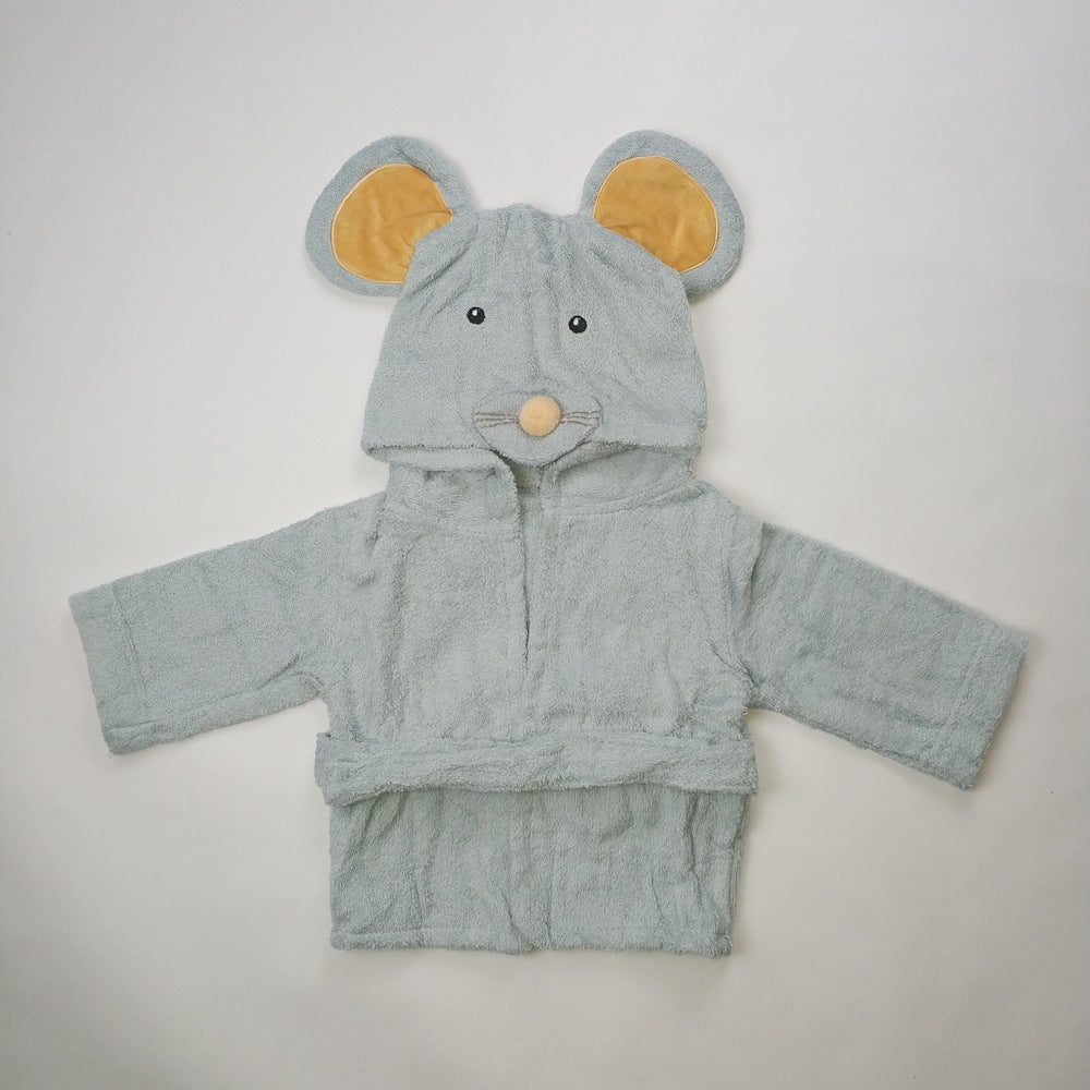 Baby's Bathrobe - Hooded Animal Design - 100% Cotton