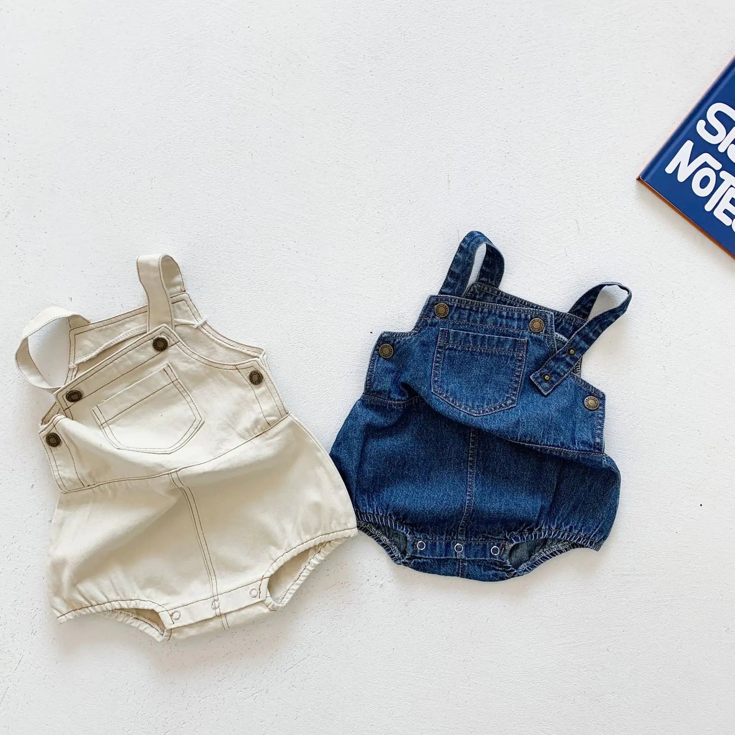 Baby Girl's or Boy's Jumpsuit - Stylish Sleeveless Denim Overalls