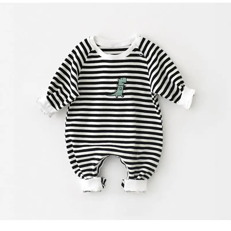Baby Girl's or Boy's Striped Romper Playsuit - 100% Cotton