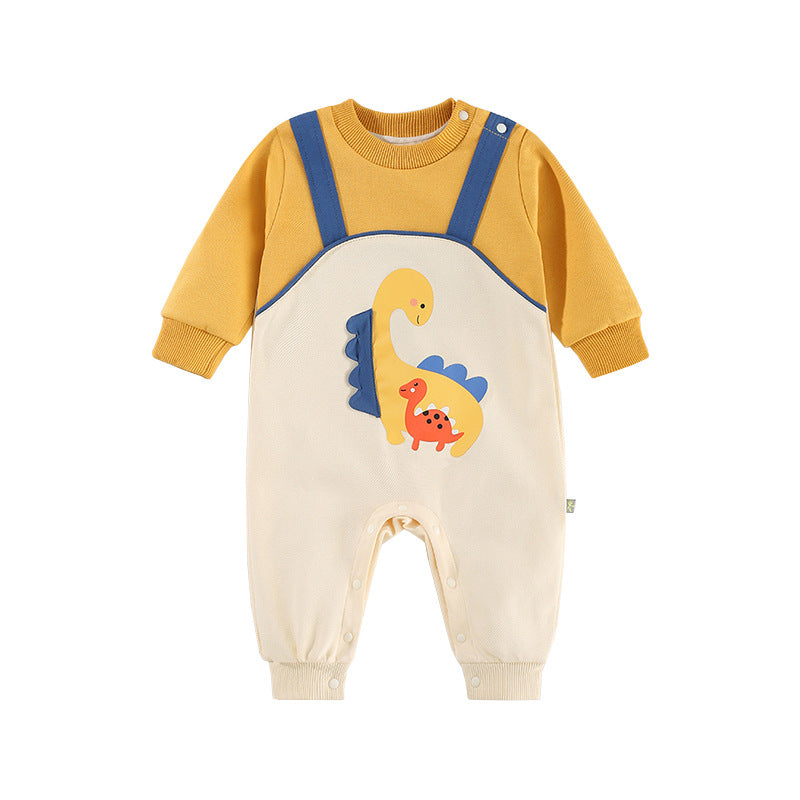 Baby Girl's or Boy's Cute Dinosaur Long Sleeved Onesie