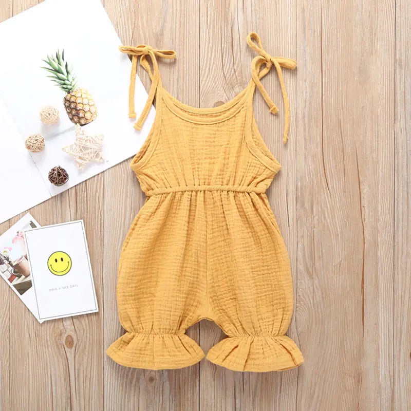 Baby Girl's Summer Jumpsuit - 100% Cotton