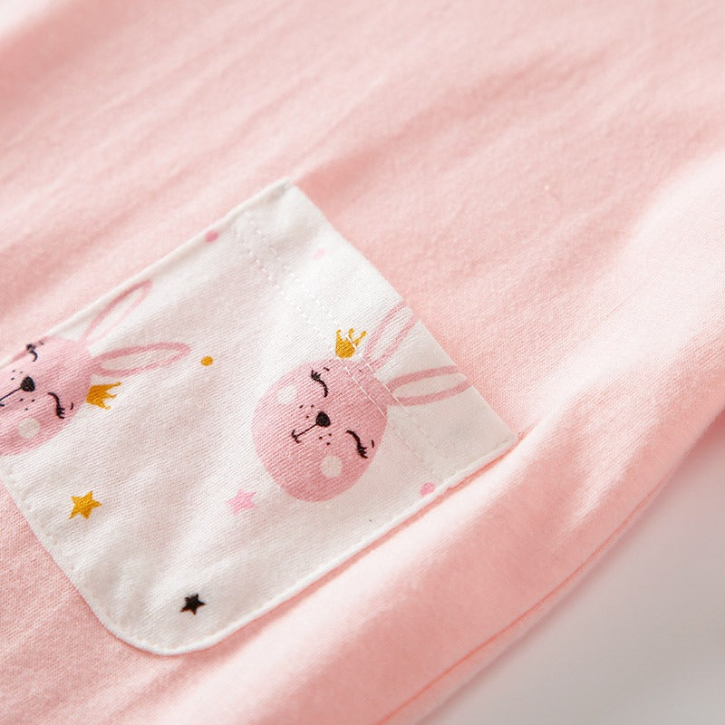 Baby Girl's Pink Princess Cotton Romper