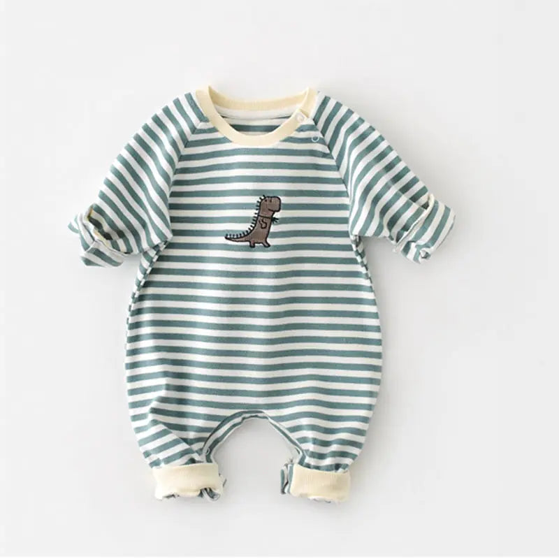 Baby Girl's or Boy's Striped Romper Playsuit - 100% Cotton