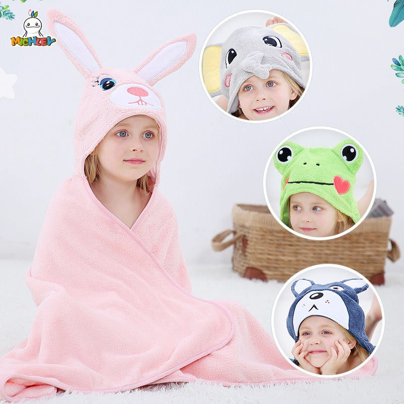 Baby's Bath Towel - Cute Hooded Animal Design - Soft and Highly Absorbent