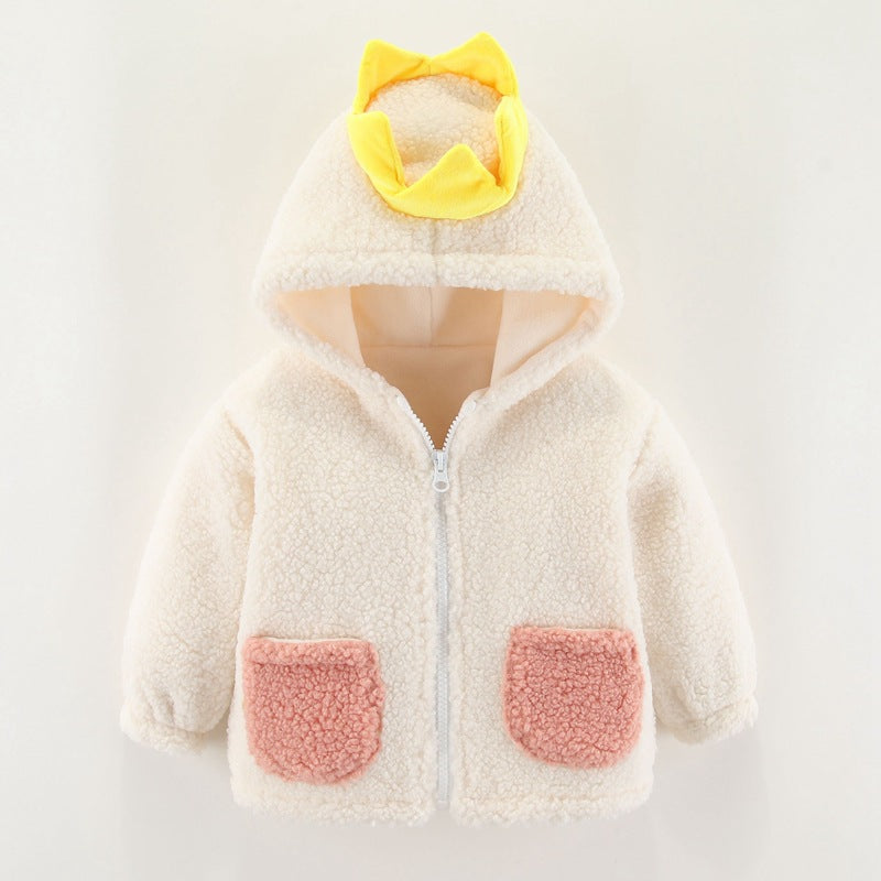 Baby Girls or Boys Snuggly Warm Fleecy Lined Winter Hooded Jacket