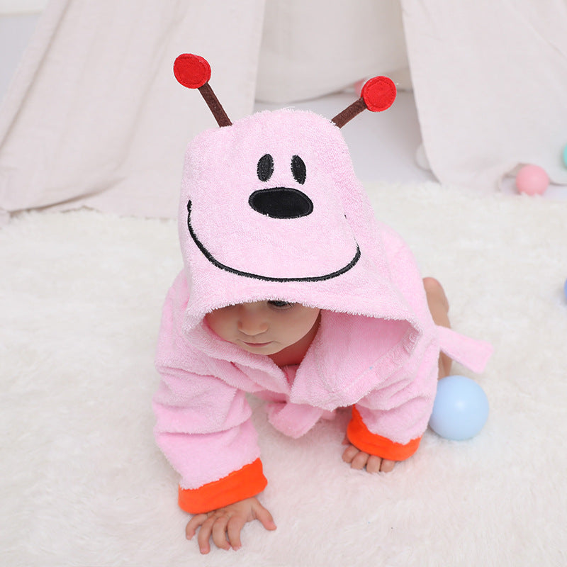Baby's Bathrobe - Hooded Animal Design - 100% Cotton