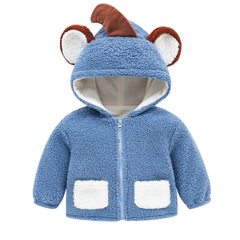 Baby Girls or Boys Snuggly Warm Fleecy Lined Winter Hooded Jacket