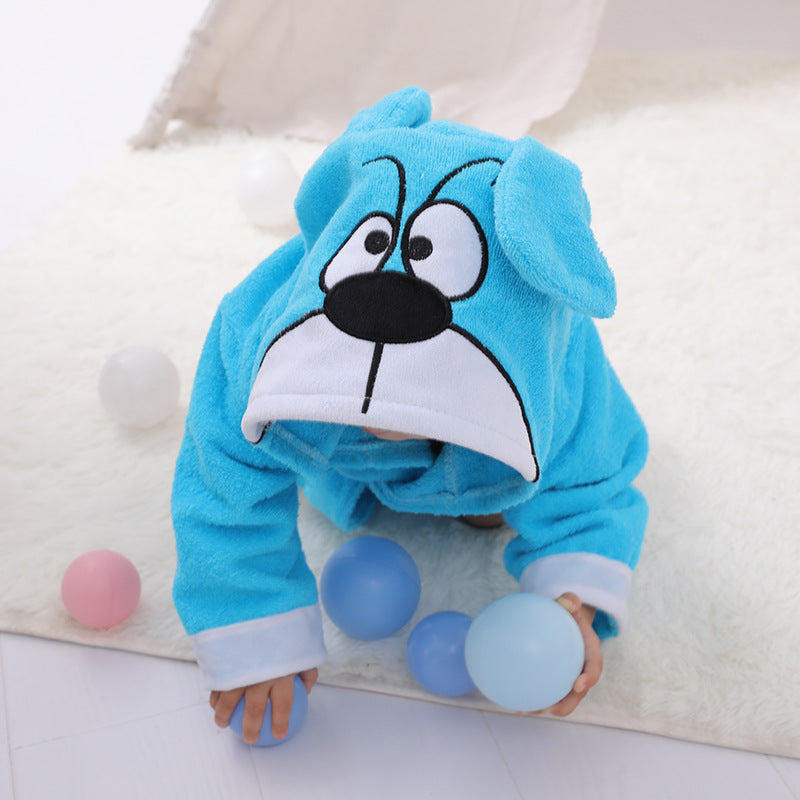 Baby's Bathrobe - Hooded Animal Design - 100% Cotton