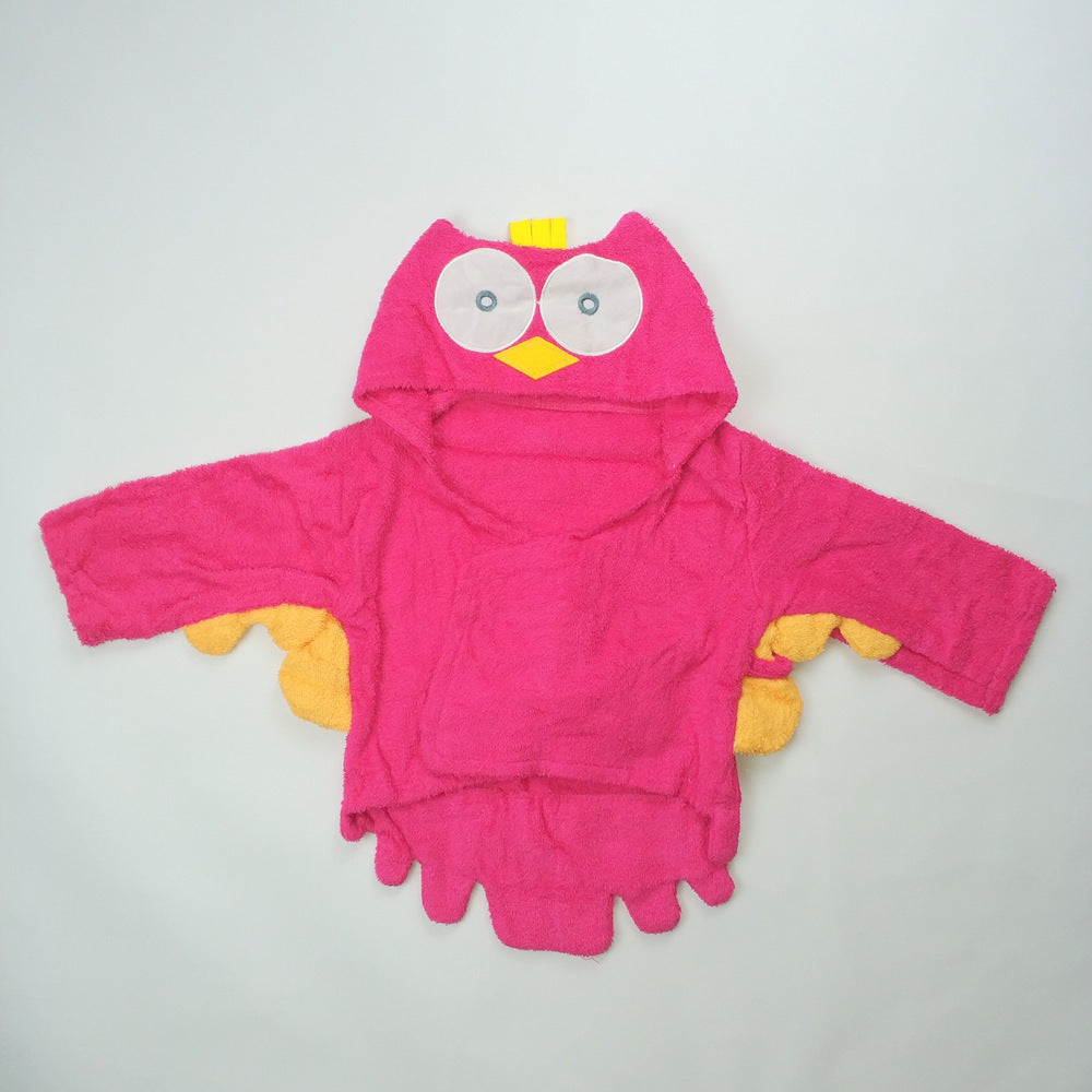 Baby's Bathrobe - Hooded Animal Design - 100% Cotton