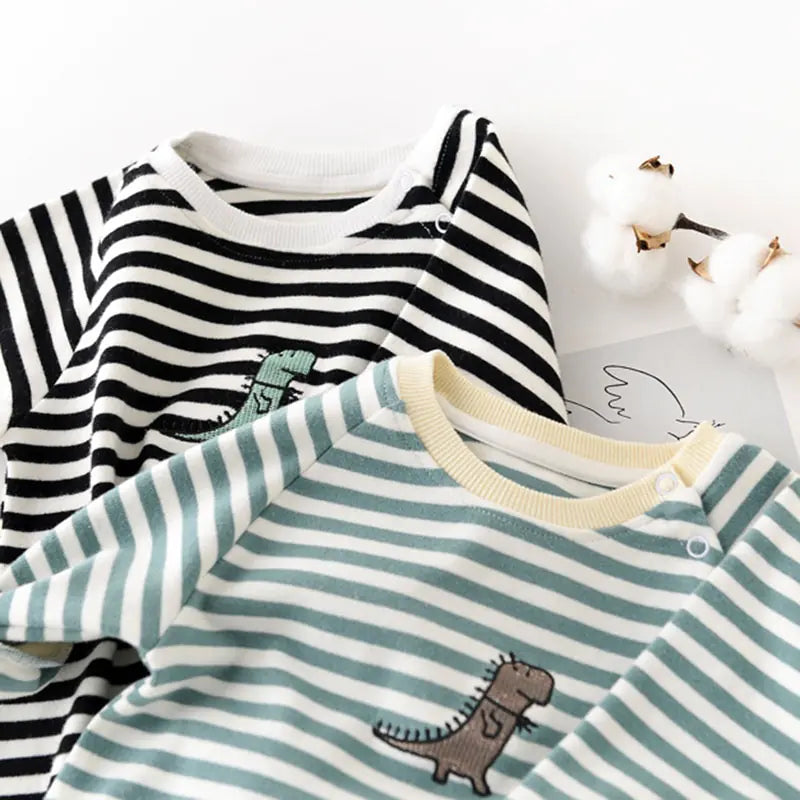 Baby Girl's or Boy's Striped Romper Playsuit - 100% Cotton