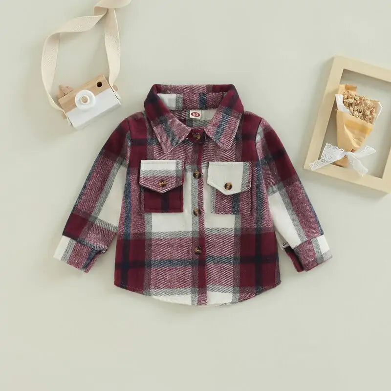 Baby Girl's or Boy's Winterwear - Plaid Patchwork Jacket