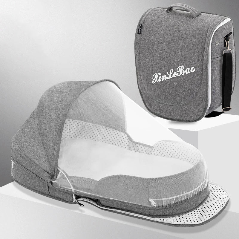 Baby's Portable Folding Travel Cot Including Mosquito Net