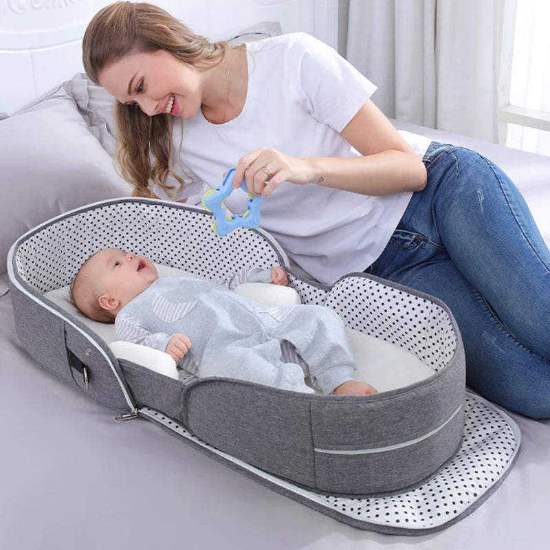Baby's Portable Folding Travel Cot Including Mosquito Net