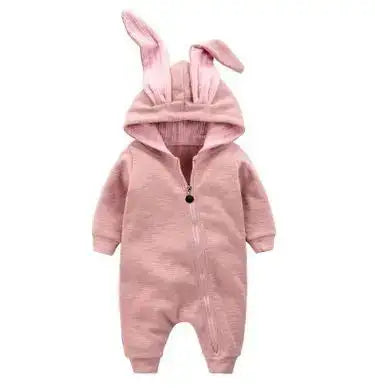 Baby Girl's or Boy's Onesie - Rabbit Ear Hooded Design - 100% Cotton