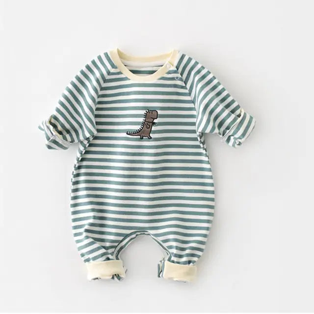 Baby Girl's or Boy's Striped Romper Playsuit - 100% Cotton