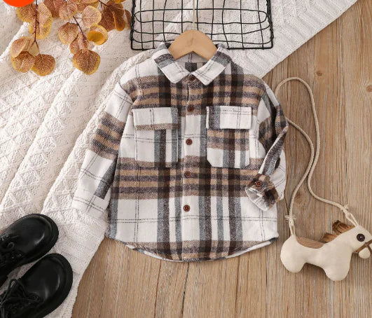 Baby Girl's or Boy's Winterwear - Plaid Patchwork Jacket