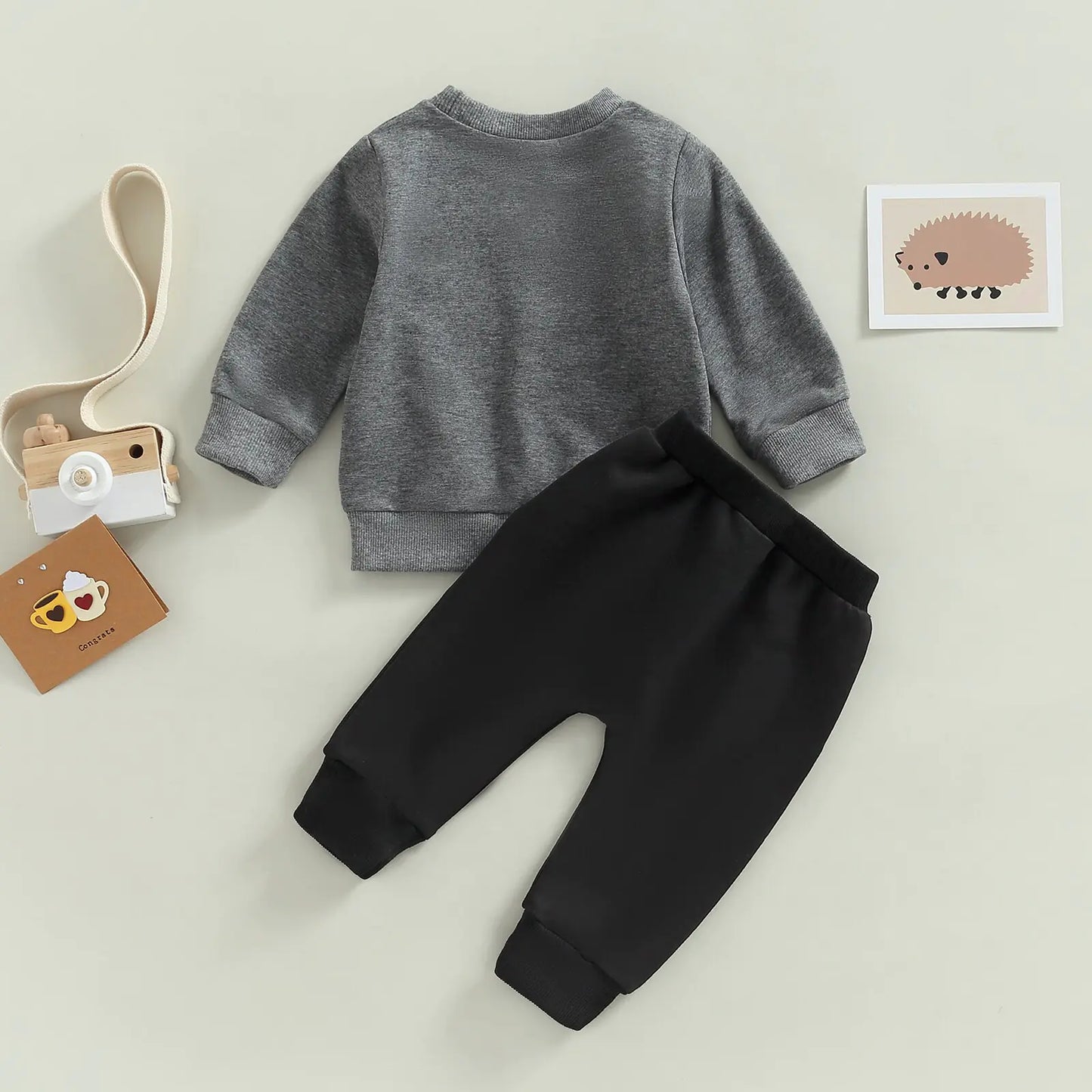 Baby Boy's Outfit Cow Head Design Windcheater and Pants