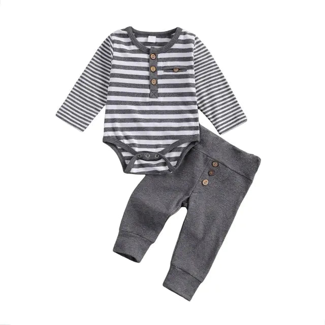 Baby Girl's or Boy's Outfit - Stylish Romper and Pants Set