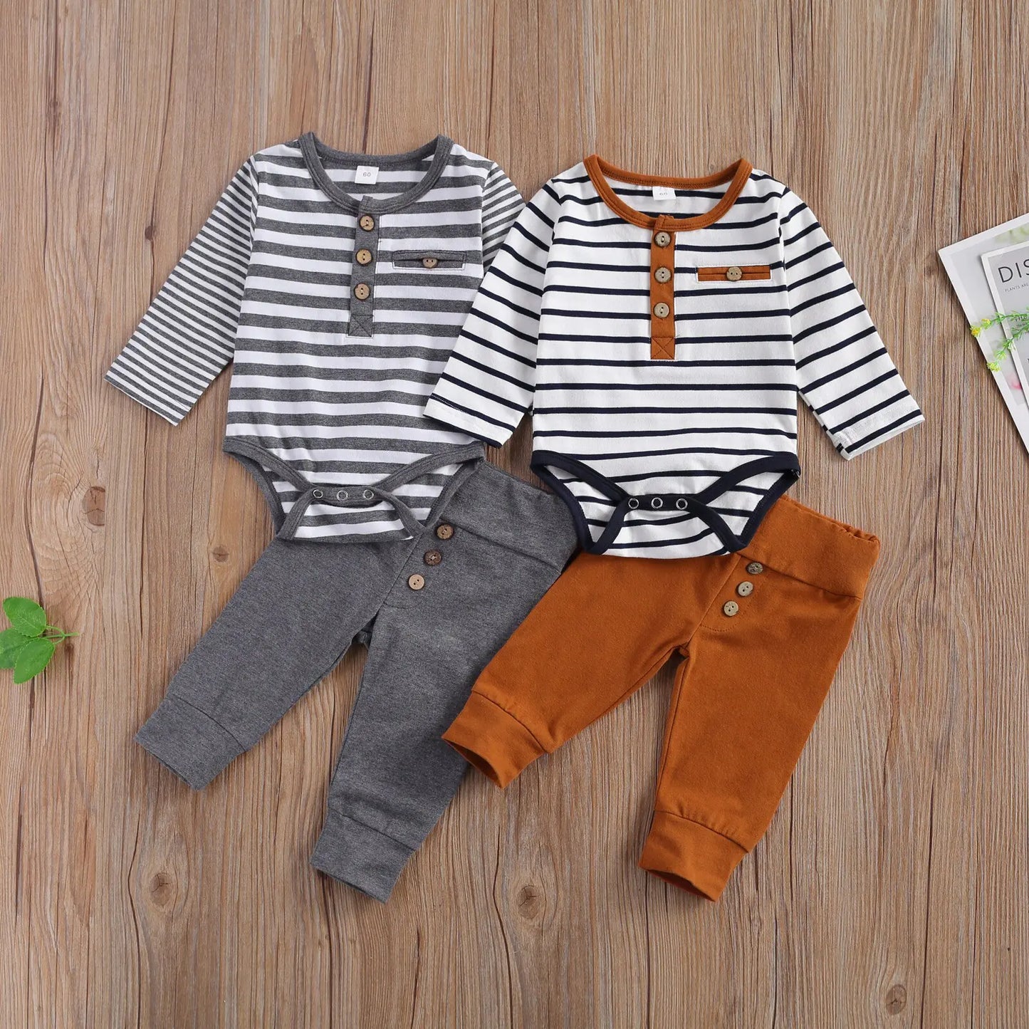 Baby Girl's or Boy's Outfit - Stylish Romper and Pants Set