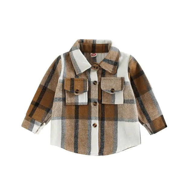 Baby Girl's or Boy's Winterwear - Plaid Patchwork Jacket
