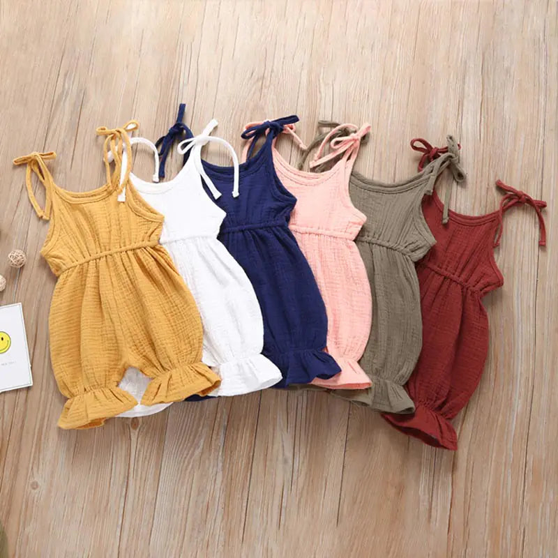 Baby Girl's Summer Jumpsuit - 100% Cotton