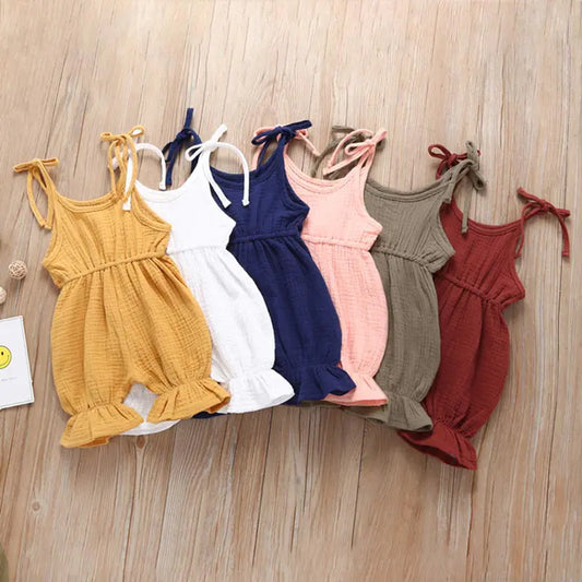 Baby Girl's Summer Jumpsuit - 100% Cotton