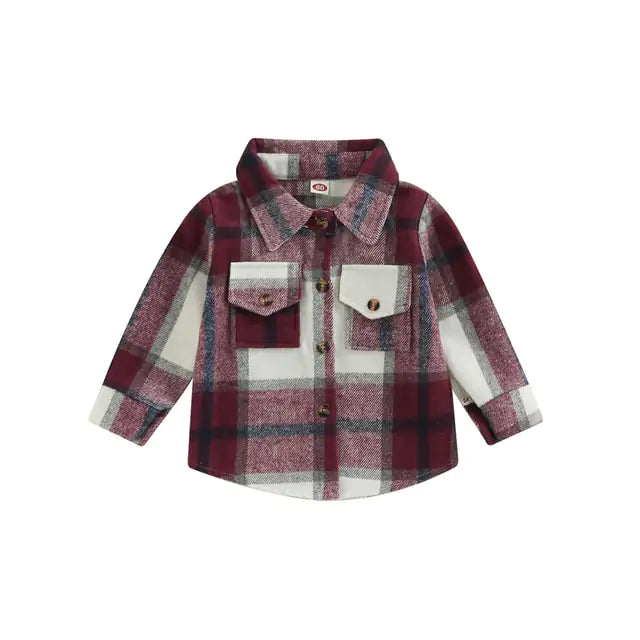 Baby Girl's or Boy's Winterwear - Plaid Patchwork Jacket
